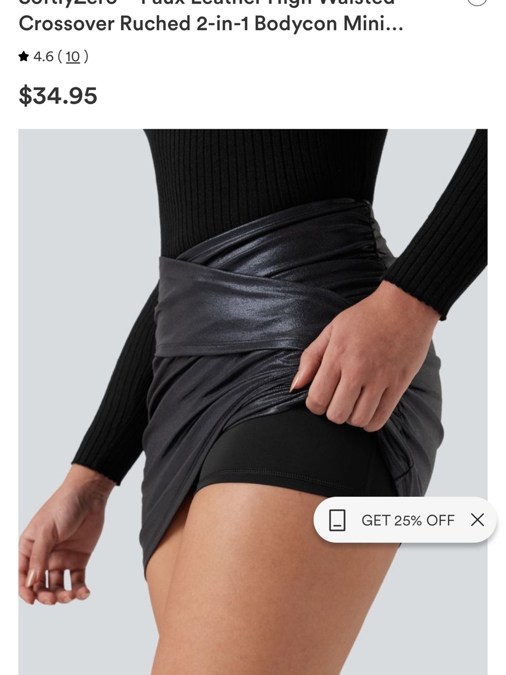 HALARA Black Shimmery Strapless Ruched Mini skirt